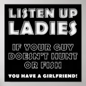 Luister naar dames Funny Hunting Poster blk (Voorkant)