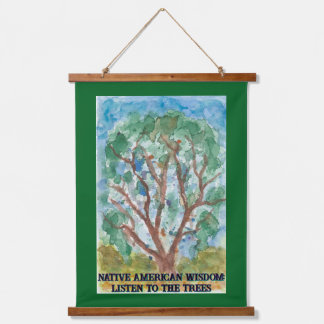 Luister naar de bomen hangend wandkleed