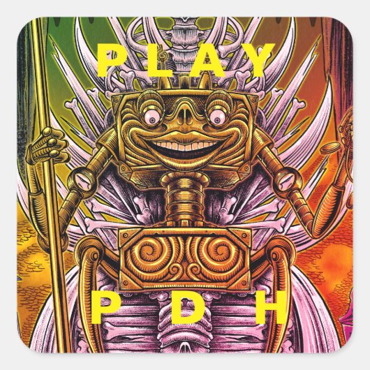 LUISTER NAAR DE DRONE VIERKANTE STICKER (Voorkant)