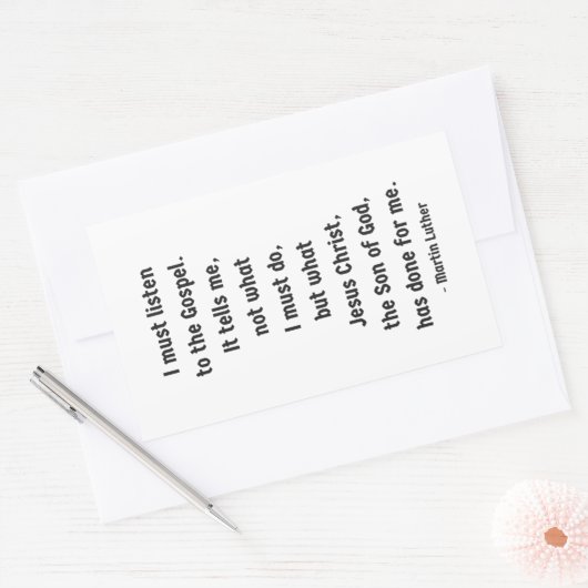 Luister naar de Gospel Rectangle Sticker (Envelop)