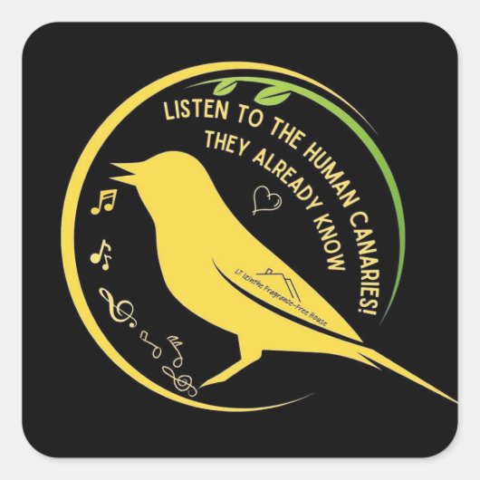 Luister naar de Menselijke Kanaries Sticker (Voorkant)