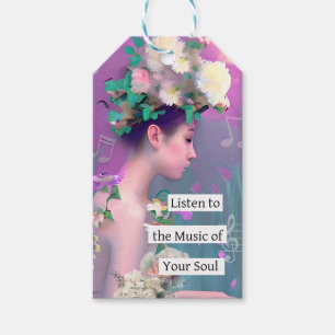 Luister naar de muziek van je ziel inspirerend cadeaulabel