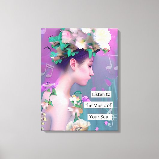 Luister naar de muziek van je ziel | inspirerend canvas afdruk (Voorkant)