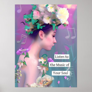Luister naar de muziek van je ziel   Inspirerend Poster