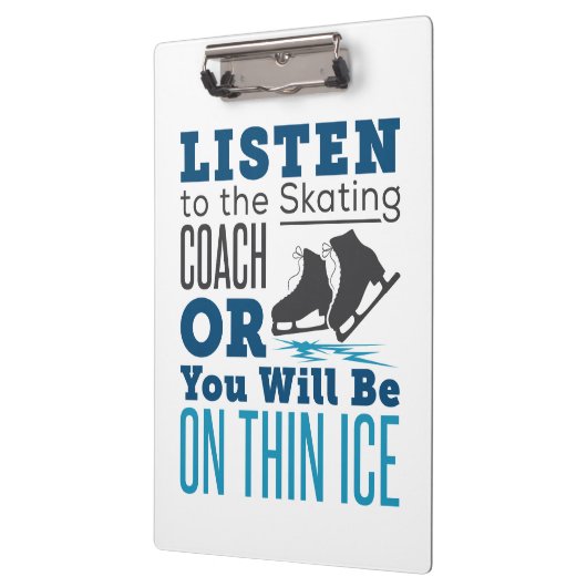 Luister naar de schaatscoach Thin Ice Skating Klembord (Links)