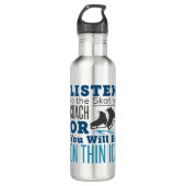 Luister naar de schaatscoach Thin Ice Skating Waterfles (Voorkant)