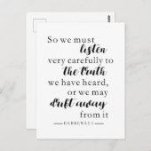 luister naar de waarheid hebrews Christelijk Briefkaart (Voorkant / Achterkant)