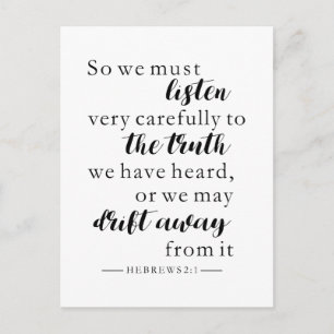 luister naar de waarheid hebrews Christelijk Briefkaart