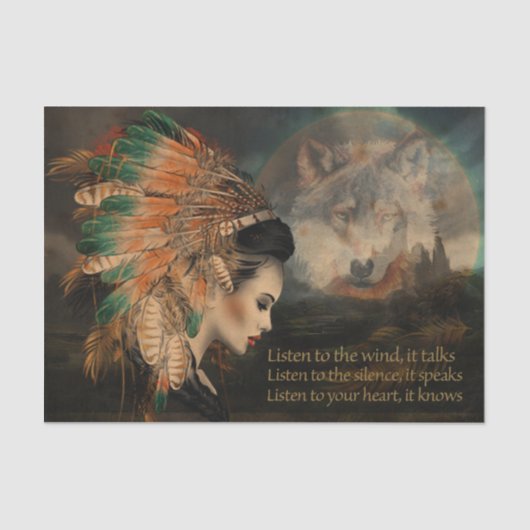 Luister naar de wind tissuepapier (Voorkant)