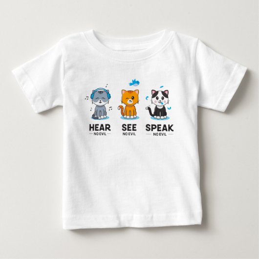 Luister naar Geen boze katten Baby boven T-shirt (Voorkant)