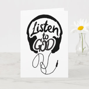 Luister naar God Art Christelijke kunst Motivatie Kaart