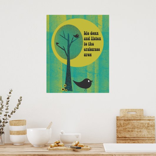Luister naar het Poster van Crabgras Retro (Keuken)
