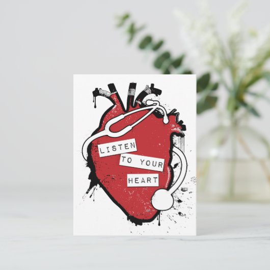 luister naar je anatomische hart briefkaart (Staand voorkant)