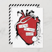 luister naar je anatomische hart briefkaart (Voorkant / Achterkant)