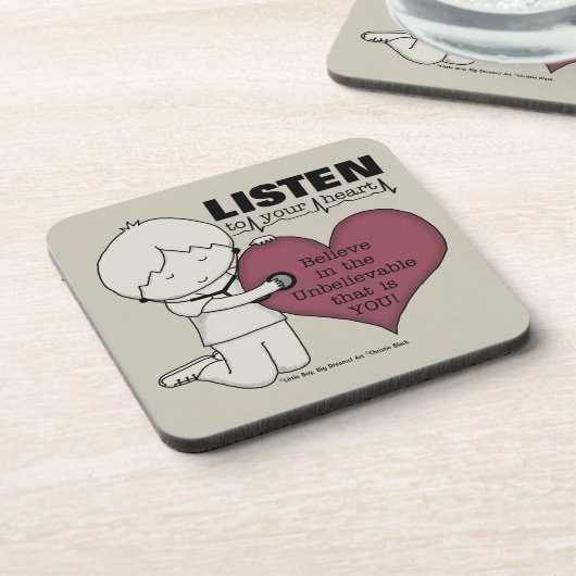 Luister naar je hart bier onderzetter (Linkerzijde)