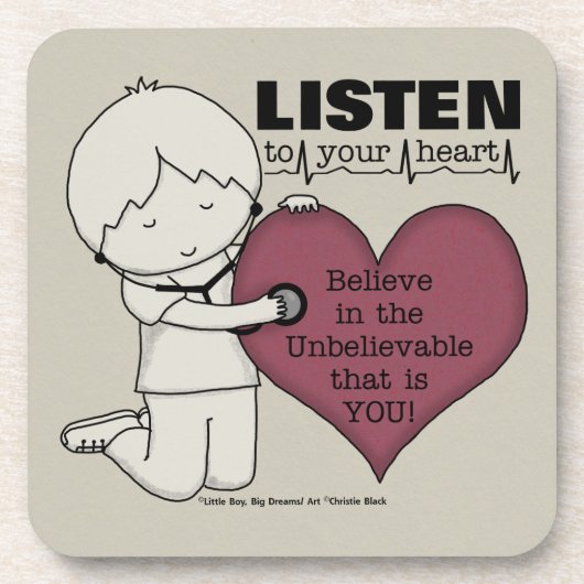 Luister naar je hart bier onderzetter (Voorkant)