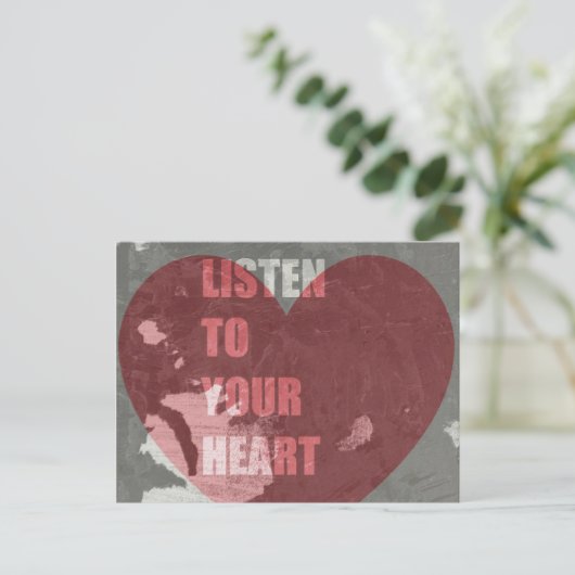 Luister naar je hart briefkaart (Staand voorkant)