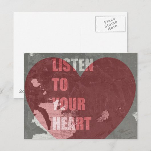 Luister naar je hart briefkaart (Voorkant / Achterkant)