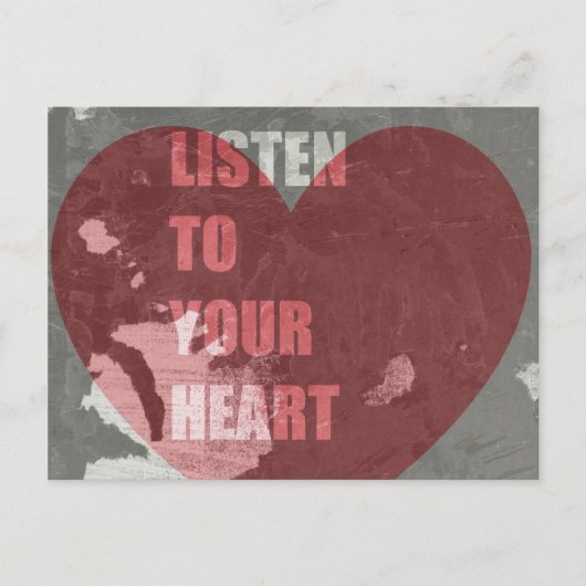 Luister naar je hart briefkaart (Voorkant)