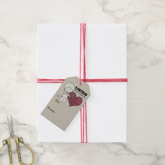 Luister naar je hart cadeaulabel (Met Touw)