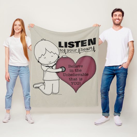 Luister naar je hart fleece deken (In situ)