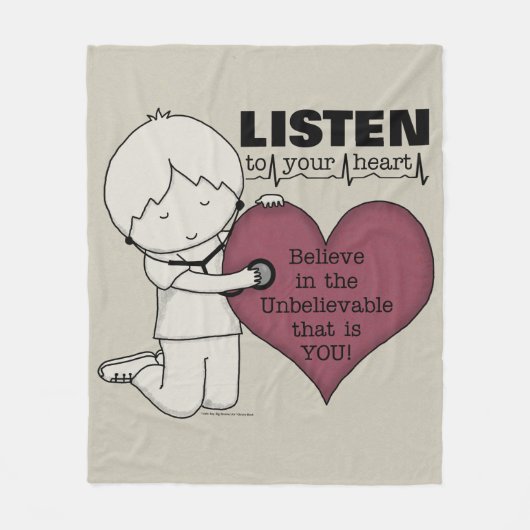 Luister naar je hart fleece deken (Voorkant)