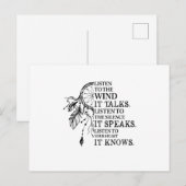 Luister naar je hart Het kent inheemse Amerikanen Aankondigingskaart (Voorkant / Achterkant)