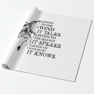 Luister naar je hart Het kent inheemse Amerikanen Cadeaupapier