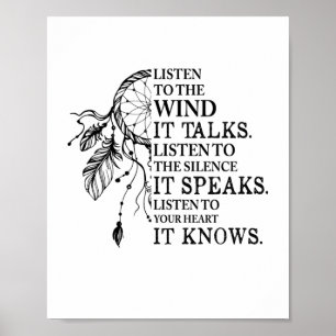 Luister naar je hart Het kent inheemse Amerikanen Poster