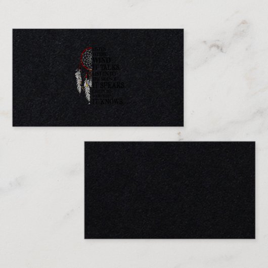 Luister naar je hart Het kent inheemse Amerikanen Visitekaartje (Voorkant / Achterkant)