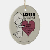 Luister naar je hart keramisch ornament (Rechts)