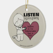 Luister naar je hart keramisch ornament (Links)
