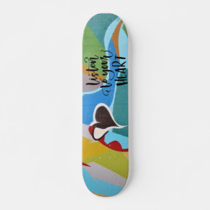 Luister naar je hart Kleurig Graffiti Hart Persoonlijk Skateboard