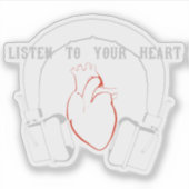 Luister naar je hart sticker (Voorkant)