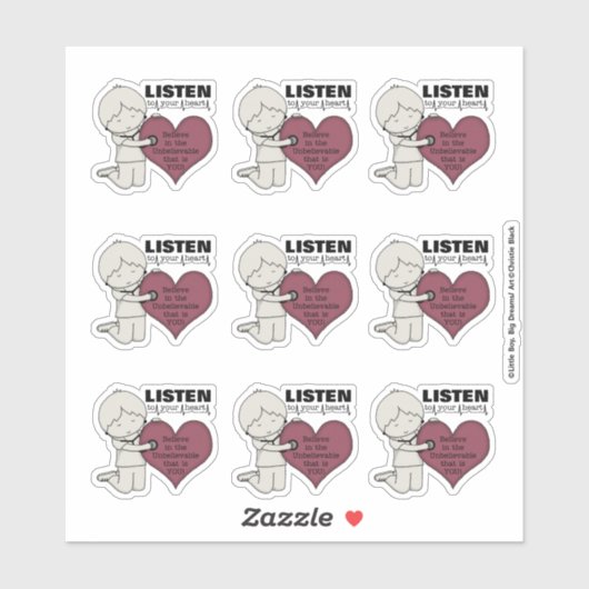 Luister naar je hart sticker (Vel)