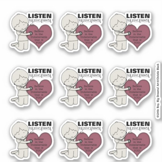 Luister naar je hart sticker (Voorkant)