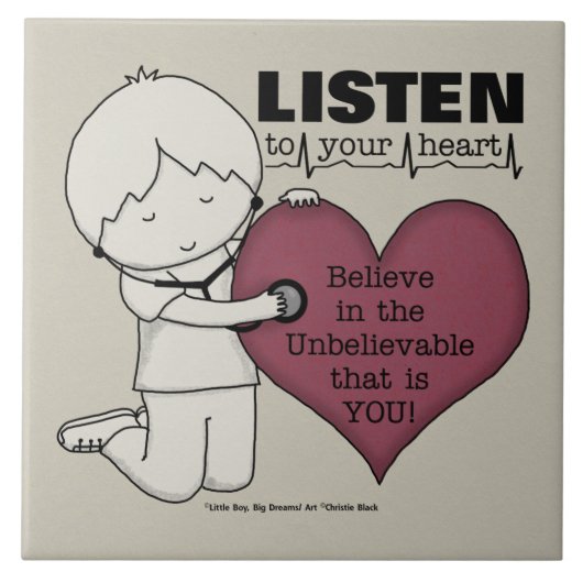 Luister naar je hart tegeltje (Voorkant)