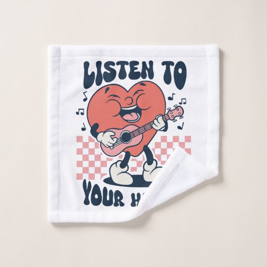 luister naar je hart washandje (Wasdoekje)