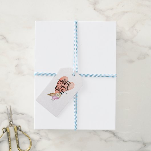 Luister naar je hartslag cadeaulabel (Met Touw)