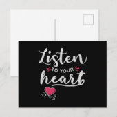 Luister naar je hartstethoscoop briefkaart (Voorkant / Achterkant)