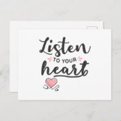 Luister naar je hartstethoscoop briefkaart (Voorkant / Achterkant)