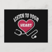 Luister naar je hartstethoscoop briefkaart (Voorkant)