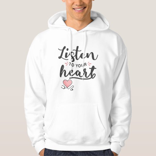 Luister naar je hartstethoscoop hoodie (Voorkant)