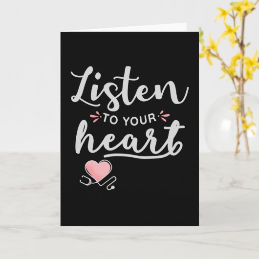 Luister naar je hartstethoscoop kaart (Gele Bloem)