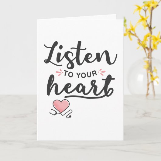Luister naar je hartstethoscoop kaart (Gele Bloem)