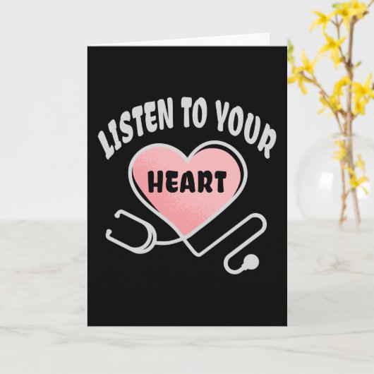 Luister naar je hartstethoscoop kaart (Gele Bloem)