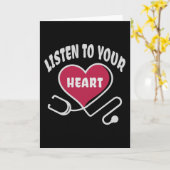 Luister naar je hartstethoscoop kaart (Gele Bloem)