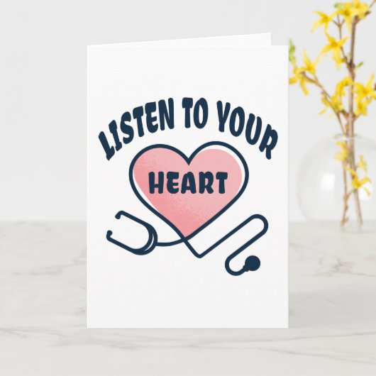Luister naar je hartstethoscoop kaart (Gele Bloem)