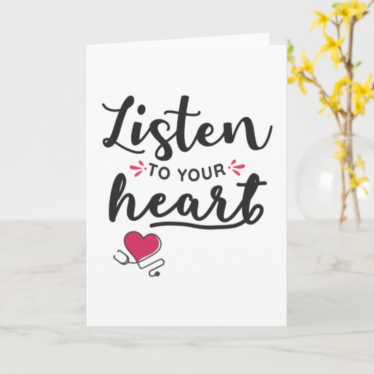 Luister naar je hartstethoscoop kaart (Gele Bloem)