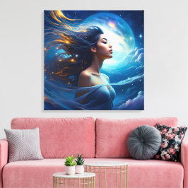 Luister naar je Hogere Zelf | Meditatie Spiritueel Canvas Afdruk